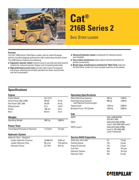 cat 216b skid steer|cat 216b spec sheet.